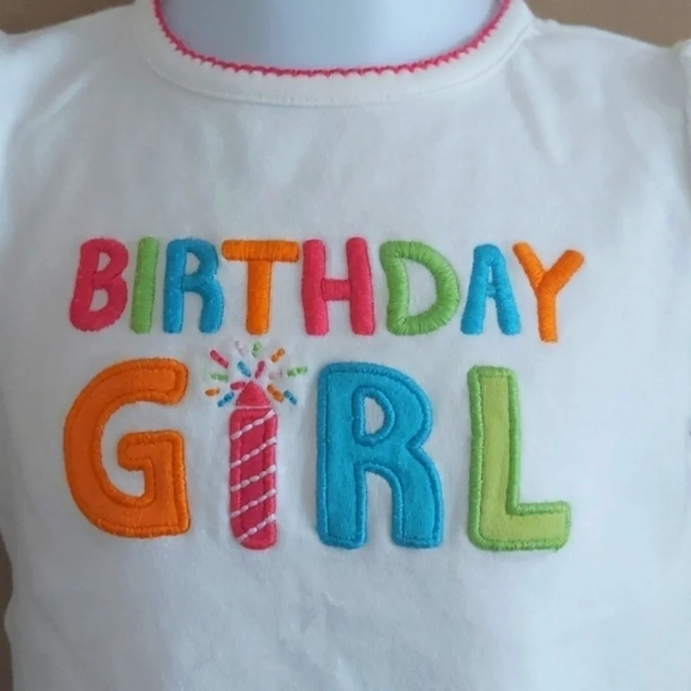Carter’s Birthday Girl short sleeve top tee shirt - white - size 24 mos